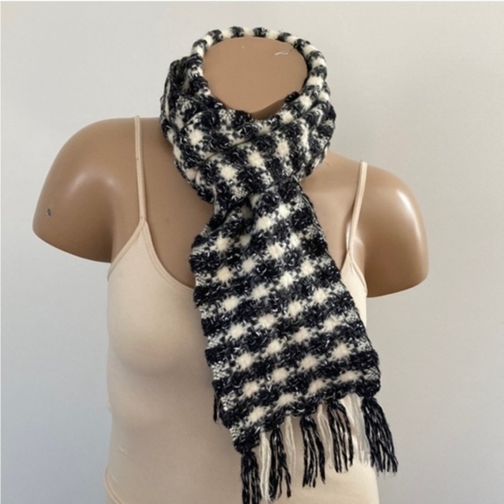 🚣 🥑Banana Republic Mohair Wool Knitted Scarf Thick Scarf Plaid